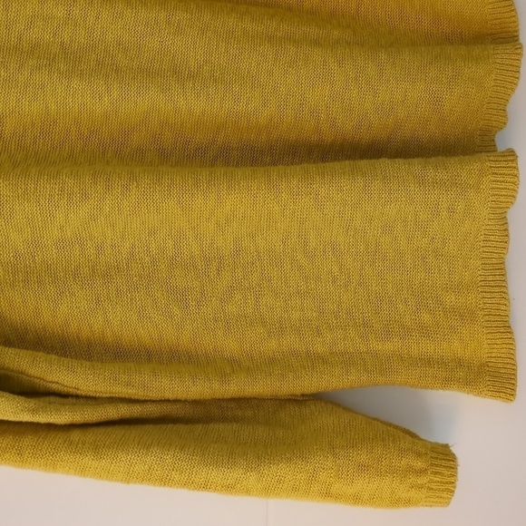 J Jill gorgeous yellow marigold cotton Boho Coastal grandma Sweater pullover M - Picture 3 of 8